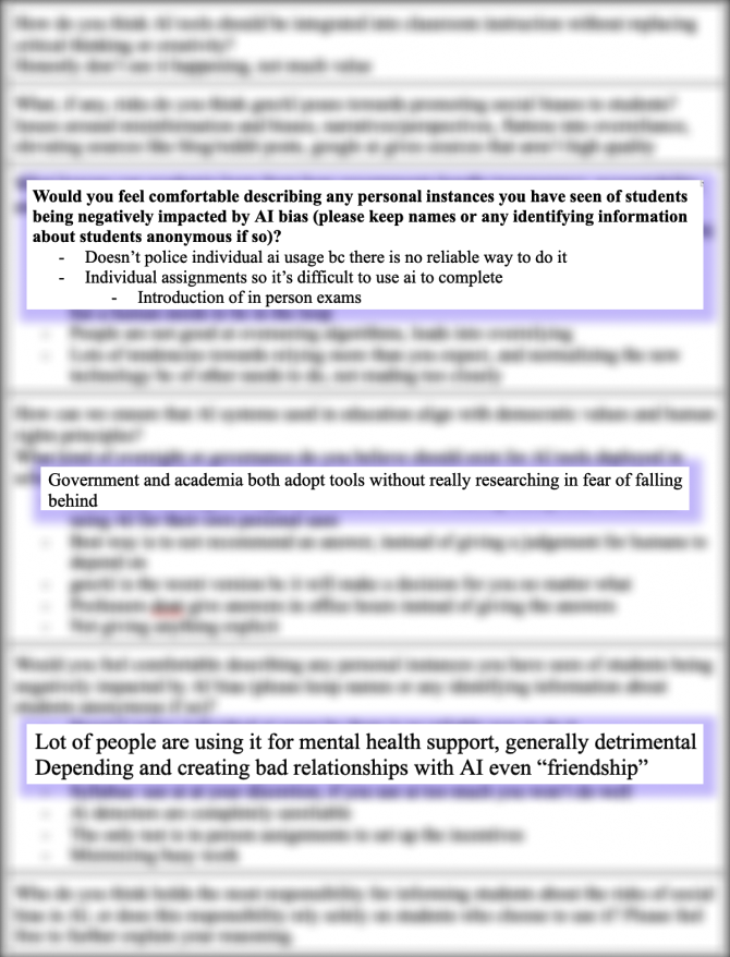 Professor interview findings